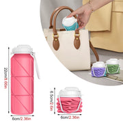 Collapsible Water Bottle with Leakproof Valve, Reusable Silicone Water Bottle for Travel, Gym, Camping, Sport