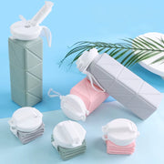 Collapsible Water Bottle with Leakproof Valve, Reusable Silicone Water Bottle for Travel, Gym, Camping, Sport