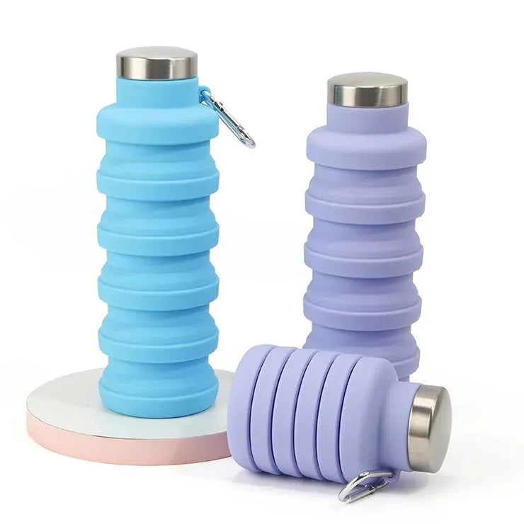 Collapsible Water Bottle Silicone Bottles New Portable Silicone Water Bottle Retractable Folding Bottle Outdoor Travel Tools