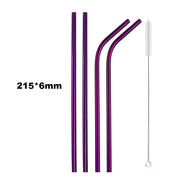 Metal Straw Set Reusable Straw 304 Stainless Steel Drinking Straw with Brush Color Eco-Friendly Pink Straw Party Bar Accessory