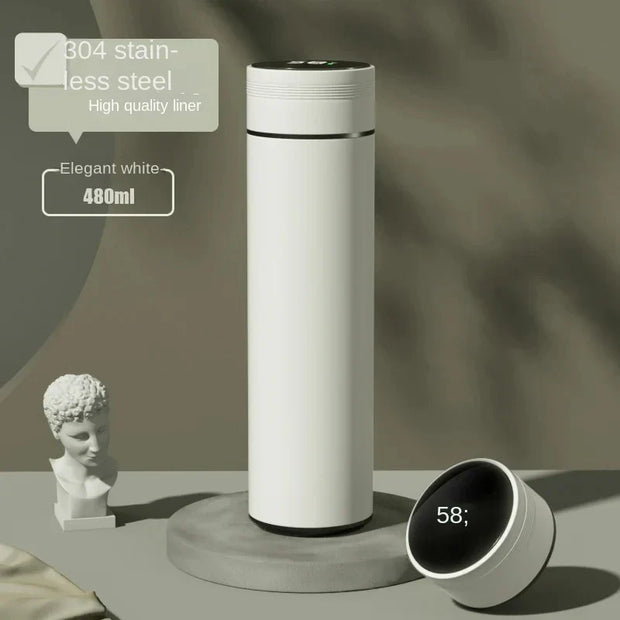 500Ml Thermos Bottle Smart Cup Digital with Temperature Display 304 Stainless Steel Thermos Bottle Long-Lasting Heat