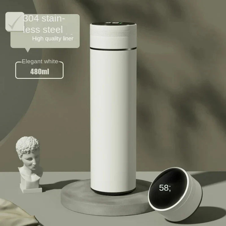 500Ml Thermos Bottle Smart Cup Digital with Temperature Display 304 Stainless Steel Thermos Bottle Long-Lasting Heat