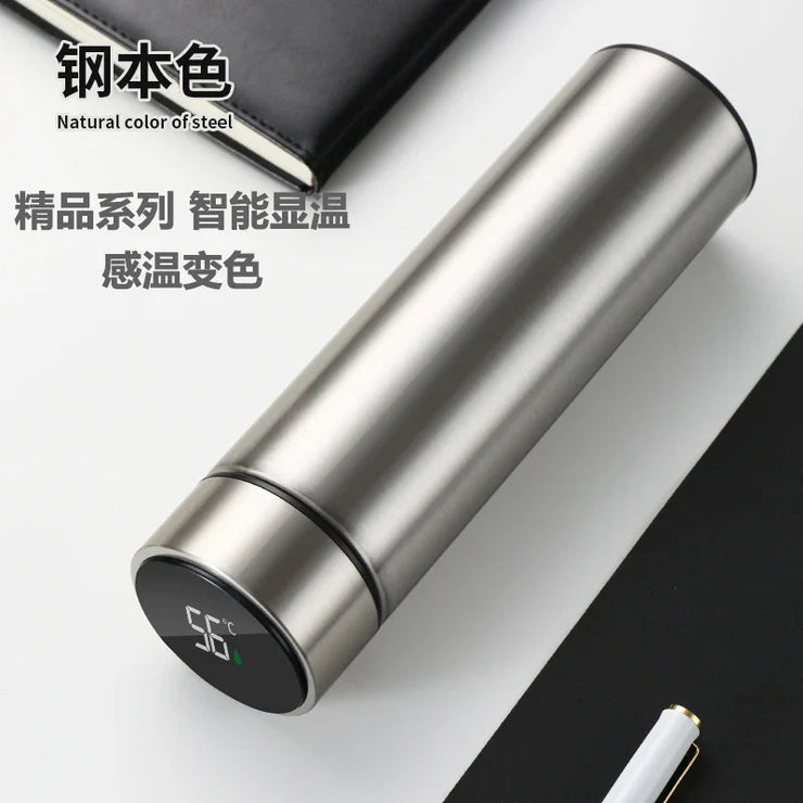 500Ml Thermos Bottle Smart Cup Digital with Temperature Display 304 Stainless Steel Thermos Bottle Long-Lasting Heat